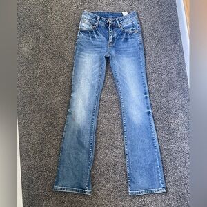 Low rise denim jeans